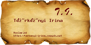 Tárkányi Irina névjegykártya